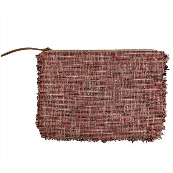 BANANA‎ REPUBLIC Large Multicolor Tweed Pink Tablet Wristlet Clutch Purse NWT - Picture 2 of 9